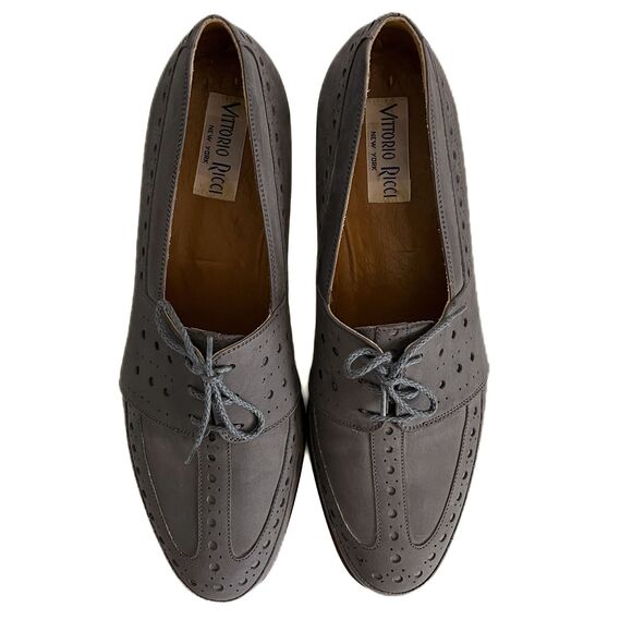 Vintage 70s/80s Dusty Blue Loafers by Vittorio Ricci - Picture 1 of 5